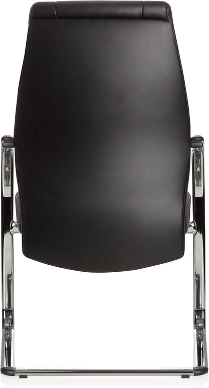 hjh OFFICE 600986 Conferentiestoel Vitoro V kunstleer zwart comfortabele cantilever bezoekersstoel, 107 x 58 x 59 cm