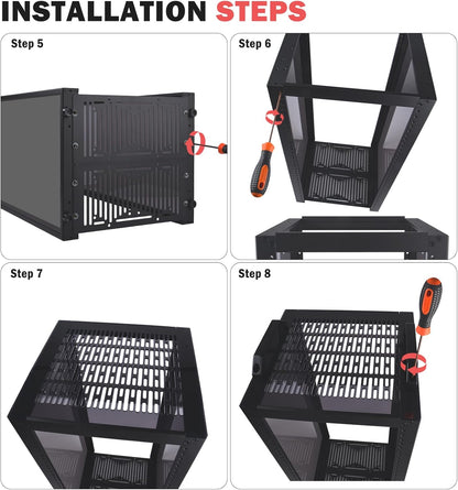 GeeekPi DeskPi RackMate T2, 10 Inch 12U Serverkast, 260mm Diepte Mini Rack met Rack Shelf, Leeg Panel & Patch Panel, voor 10 Inch AV, NAS en Server Equipment (Zwart)