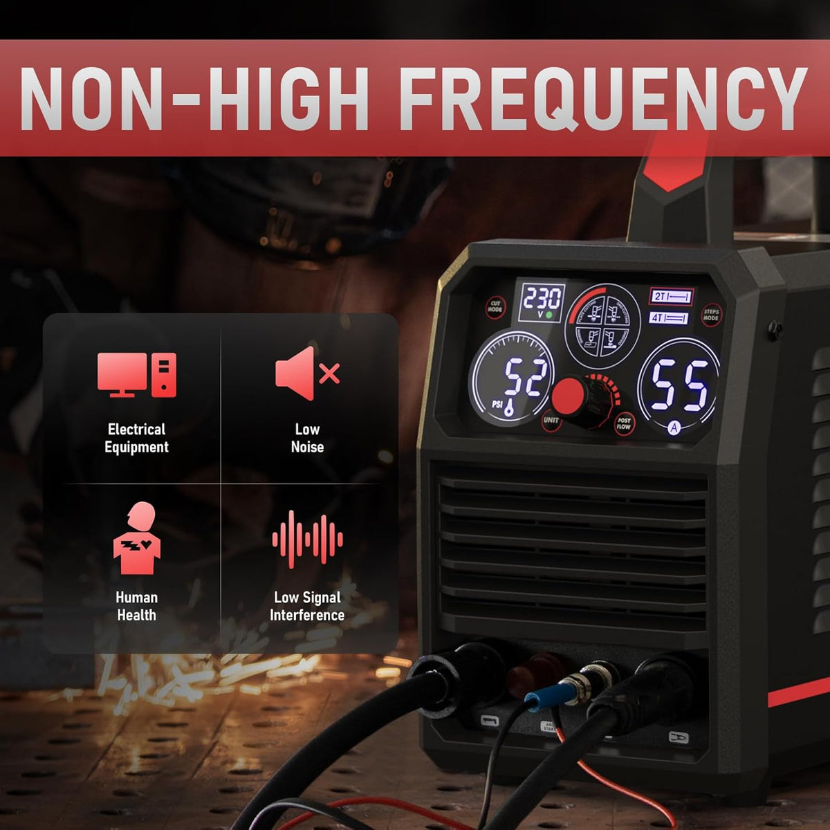 YESWELDER Plasma Cutter 55Amp, Geen Hoogfrequent, Niet-Aanraak Pilotboog, 230V 4-in-1 Plaat Snijden/Rooster Snijden/Gutsen/Markeren Multifunctionele Plasma Snijmachine