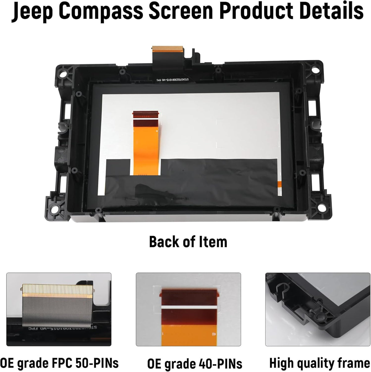 7 "Uconnect LCD Touchscreen Display met Beugel voor 2017-2020 Jeep Kompas Radio Navigatie Touchscreen Monitor Digitizer Vervang TDO-WXGA0700K00033-V2 TDO-WXGA0700K00057-V1 LMB-K00057BL-A