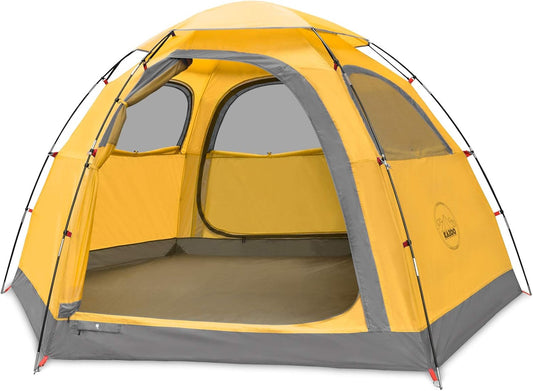 KAZOO Outdoor campingtent voor het hele gezin, duurzame waterdichte campingtent, eenvoudige installatie, tent voor twee personen, zonwering voor 2/3/4 personen