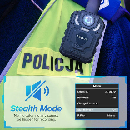 Bodycamera – Bodycam – Lichaamscamera – Draagbare Camera – Politiecamera – 128 GB – 1296P Full HD – Infrarood Nachtzicht