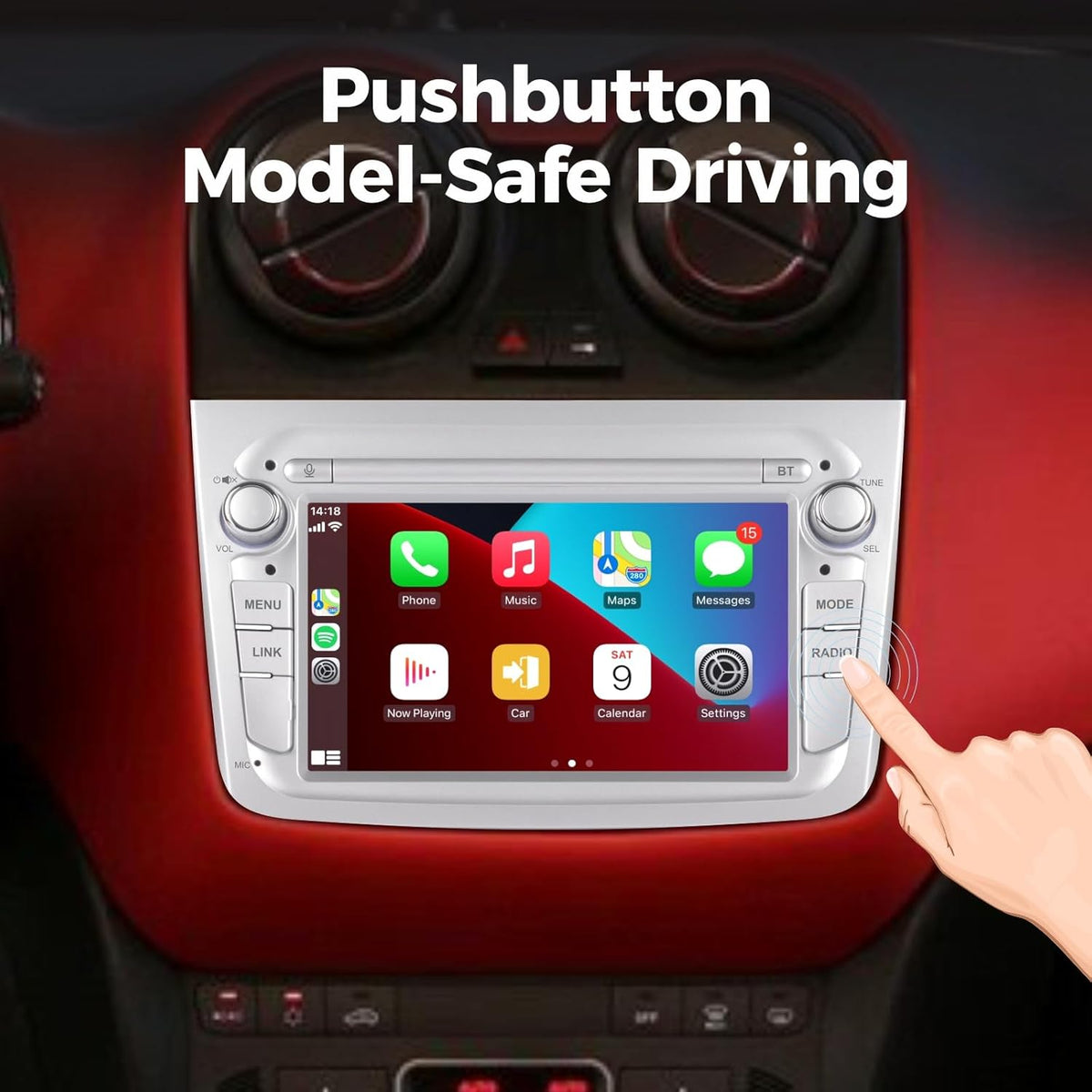 Autoradio – Autostereo – Multimedia Speler – Inbouwradio – Dashboard Radio – Linux Systeem – Ultra-Snelle Opstarttijd – Draadloos CarPlay & Android Auto
