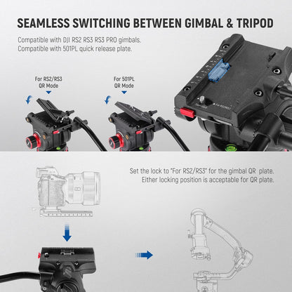 Videostatief – Camerastatief – Camera Statief – Tripod – Filmstatief – Vloeistofkop Met Instelbare Demping – 360° Draaibaar Met +90°/-75° Kanteling