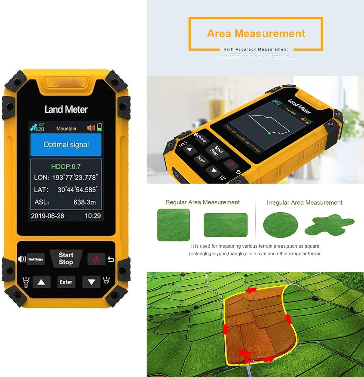 Fafeicy 2,4 inch handheld GPS voor wandelen en overzicht van waterdichte navigatie buitenshuis met stembegeleiding en gegevensexport