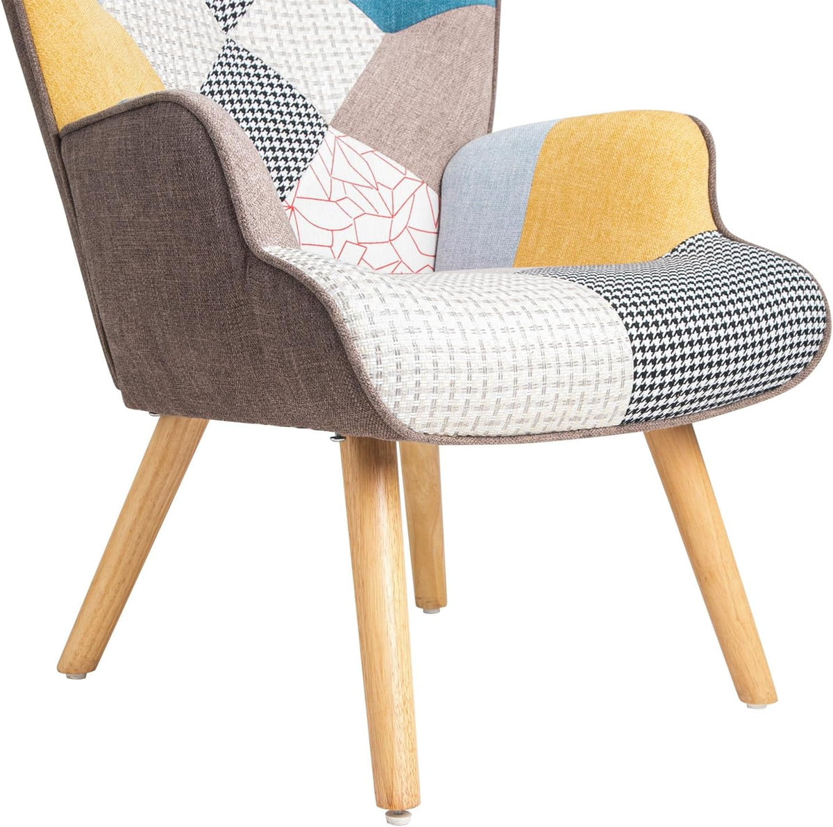 Gardenia Quebec Patchwork Relax Chair 69x75x95 - Rustic, Multicolor, Patchwork Chair - Relaxed, Living Room