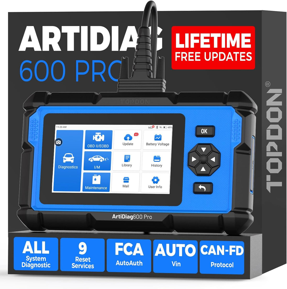 OBD2 Scanner – Foutcode Uitlezer – Diagnosetool – Autoscanner – Diagnoseapparaat – 9 Essentiële Onderhoudsfuncties – Levenslange Gratis Updates