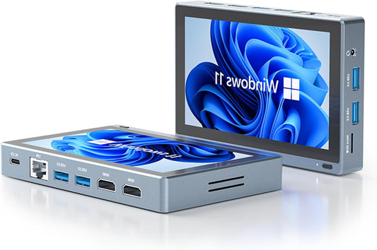 Mini PC – Mini Computer – Mini Desktop – Compact PC – Touchscreen PC – Intel Celeron N5095 – 16GB DDR4 – 5,5" HD Touchscreen – Dual 4K Output