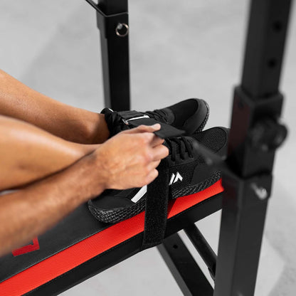 Hop-Sport 1080 Adjustable Fitness Bench, Strength Station with Long Dumbbell Set, Bar, Weights 39/69/99 kg Available - QUORE