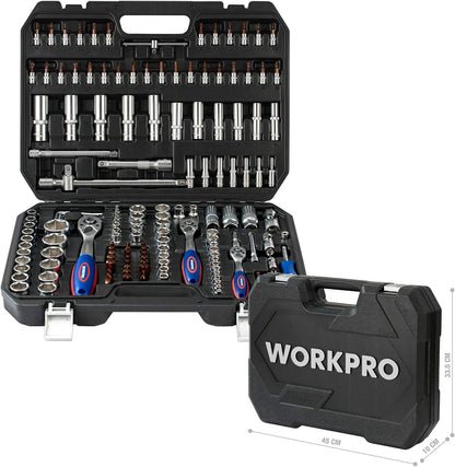 Dopsleutelset – Doppenset – Ratels – Doppendoos – Moersleutelset – 172-Delig – Chroom-Vanadium Staal – 72 Tanden Ratel met Quick Release