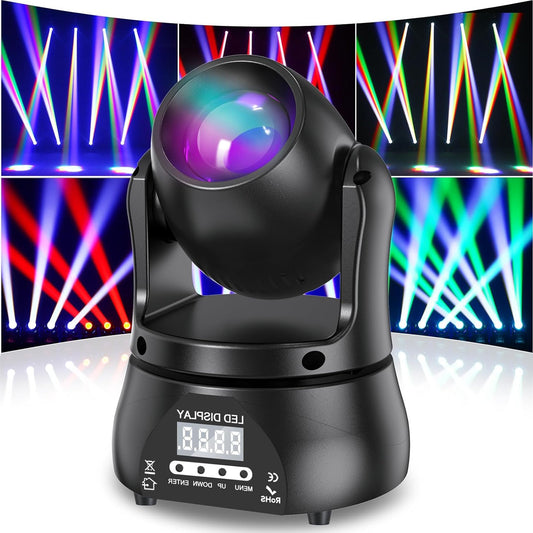 Mini 60W Beam Moving Head – Stage Lamp – DJ Licht – Disco Verlichting – Party Spot – RGBW LED – Compact Design – DMX512 Met Stemcontrole