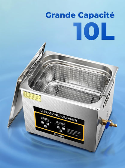 Ultrasone reiniger, 240 W, 304 roestvrij staal, met verwarmingstimer, professioneel digitaal laboratorium, ultrasone onderdelenreiniger, voor het reinigen van sieraden, brillen en auto-onderdelen (10