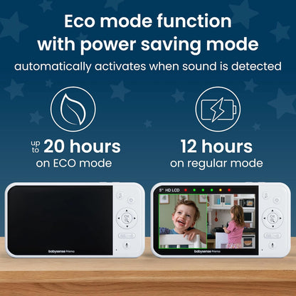 Babyfoon – Beeldbabyfoon – Videobabyfoon – Baby Monitor – Baby Camera – 5 Inch HD Scherm – 2 Camera’s Met Splitscreenfunctie – 6-Kleuren Nachtlampje