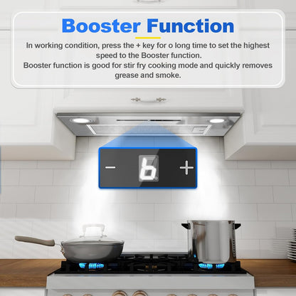 afzuigkap 52 cm, inbouwafzuigkap, 400 m³/u, 3 vermogensstanden en boosterfunctie, gebarenbediening, touchbediening, afzuiging/recirculatie met actieve koolfilter en rookpijp, afzuigkap
