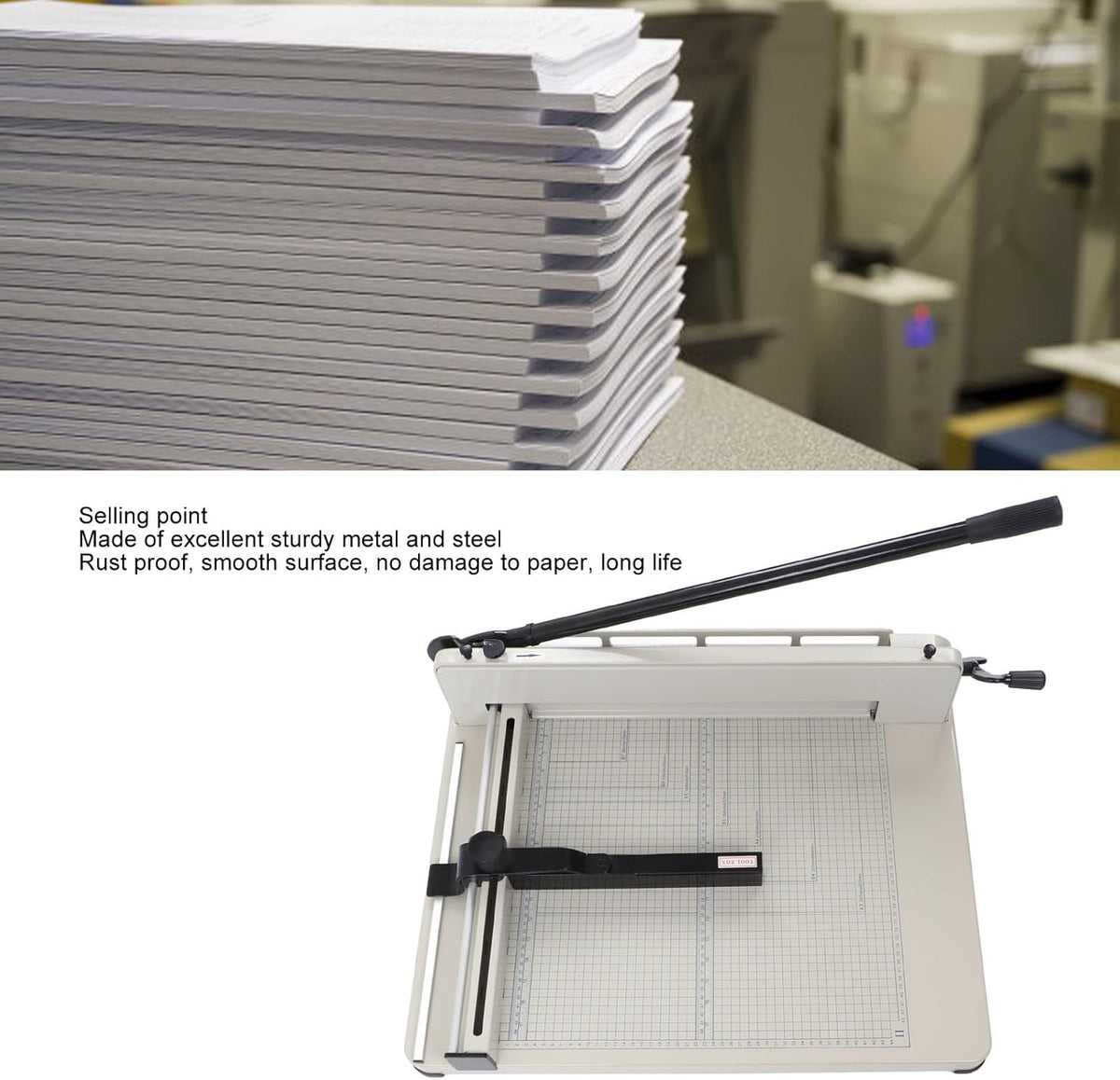 A3 Papiersnijder – Stapelsnijder – Hendelsnijder – Precisiesnijmachine – Handmatige Desktop Papiersnijder – 440 Mm Snijbreedte – Tot 400 Vellen