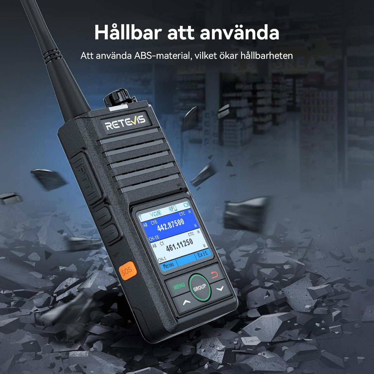 Retevis RB658 Walkie Talkies voor Volwassenen, 2-weg radio met Draadloze Oortelefoon, 6-Weg Oplader, APP-Verbinding, 1800Ah-accu, 1,77 inch Scherm, voor School, Beveiliging (6 Stuks, Zwart)