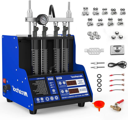 Ultrasone Brandstofinjector Cleaner en Tester – Injector Reinigingsset – Injector Tester – Brandstofinjector Reinigingsmachine – Injector Ultrasoon Reiniger – 4-Cilinder Capaciteit – Geavanceerde Ultrasone Reiniging en Meerdere Testfuncties