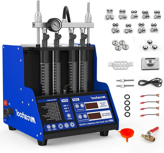 Ultrasone Brandstofinjector Cleaner en Tester – Injector Reinigingsset – Injector Tester – Brandstofinjector Reinigingsmachine – Injector Ultrasoon Reiniger – 4-Cilinder Capaciteit – Geavanceerde Ultrasone Reiniging en Meerdere Testfuncties