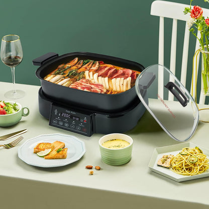 Taylor Swoden Arthur Elektrische stoompan, programmeerbaar, multifunctioneel, met vooraf ingestelde programma's en warmhoudfunctie, 6 l, 1250 W, BPA-vrij