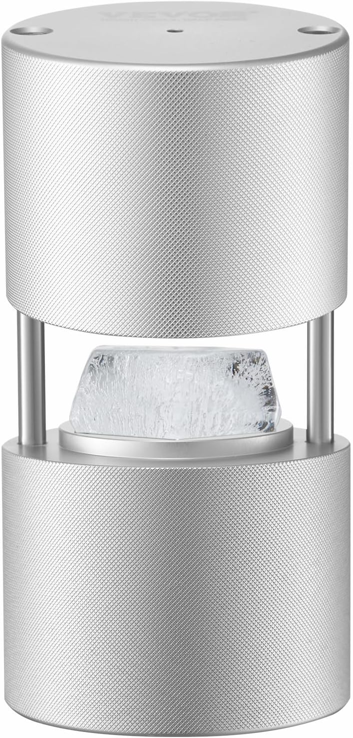 VEVOR Ice Diamond Press, 2,4 Inch IJsbalmaker, Luchtvaart Aluminium Kit Met Tong en Druppelbak Voor Whisky, Cocktail, Bourbon, Schot op Feest