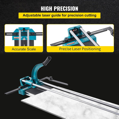 VEVOR Handtegelsnijder, 120 cm, professionele tegelsnijder met dubbele stalen geleiding en 2 antislip voeten, ergonomische antislip handgreep, verstelbare ladder