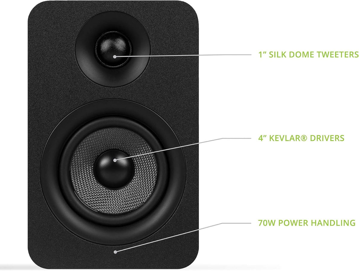 Kanto YUP4 Passive 140 Watt - Bookshelf Speakers - Pair (Black)