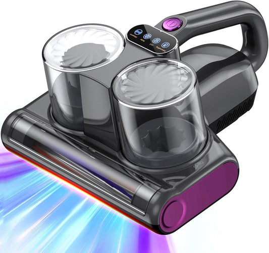 Mijtstofzuiger voor matrassen, mijtstofzuiger met UV-C-licht, 16 kpa afzuiging, matrasreiniger, HEPA-filter, ultrasone warmteborstelrol, technologieën, stoffering, handstofzuiger, 500 W kabel