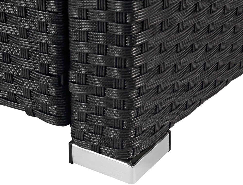 Melko Polyrattan garden chair, weatherproof, incl. seat cushion, black - QUORE