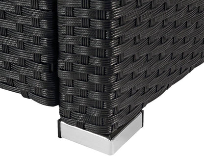 Melko Polyrattan garden chair, weatherproof, incl. seat cushion, black - QUORE
