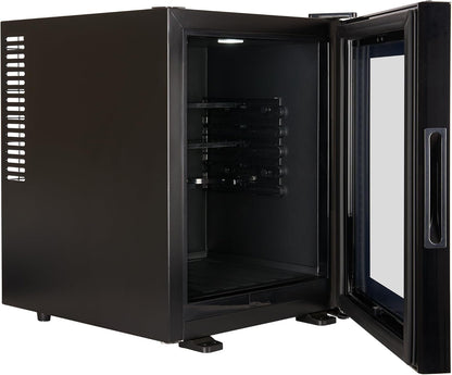 Corby Eton 35L glazen deur minibar in zwart en zwart – EU-stekker