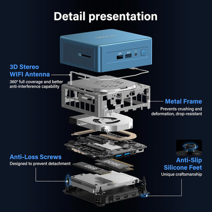 GEEKOM IT12 2026 Edition Mini PC, met Intel Core i7-1280P, 16GB RAM, 1TB SSD, Windows 11 Pro, 3 Jaar Ondersteuning, Iris Xe GPU, Compact Desktop PC met 2x USB4, 4K Quad Display, SD-Kaartlezer
