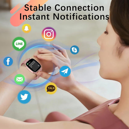 coioc Smartwatch voor dames, HD fitnesstracker, meer dan 120 sportmodi, fitnesshorloge voor iOS en Android, goud