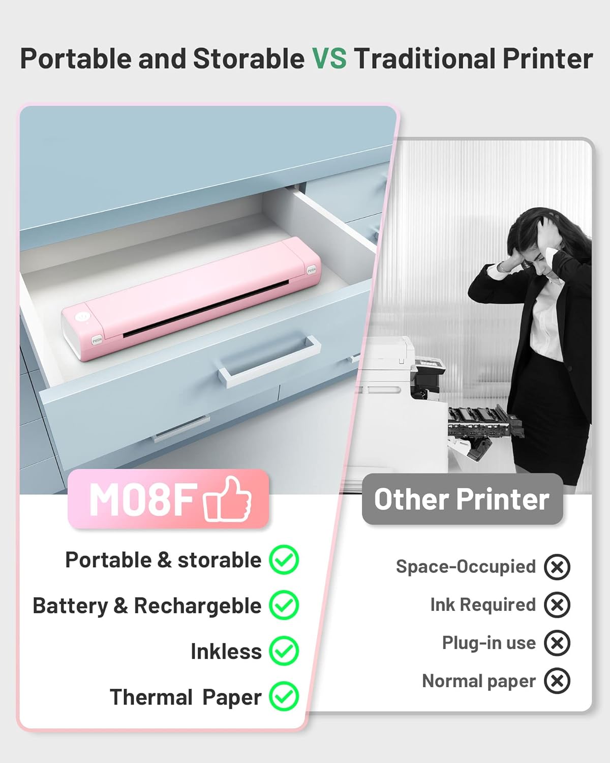 Thermische Printer – Draagbare Printer – Bluetooth Printer – Tattoo Printer – Mini Printer – Inktloos Printen – Compact & Lichtgewicht