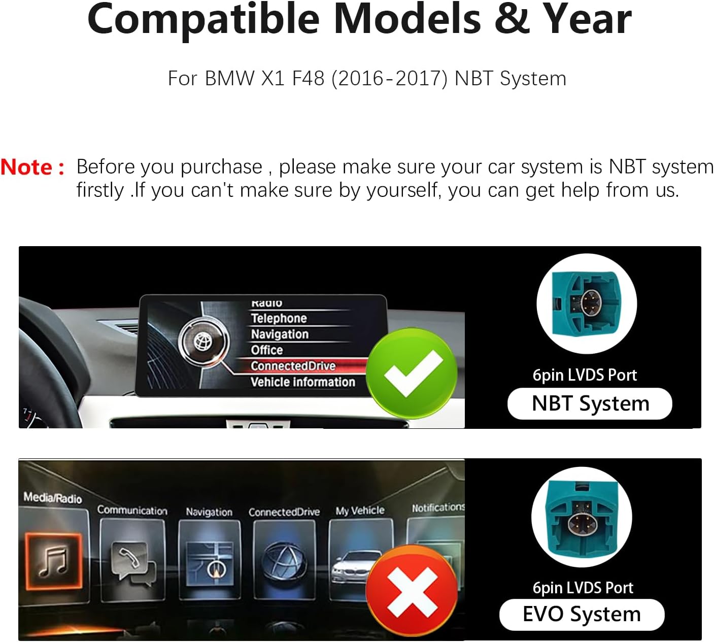 Ultra schmal 12,3 Zoll 1920 * 720 Autoradio für BMW X1 F48 F49 2016-2017 NBT Carplay Android Auto Multimedia Audio Stereo Touch Linux System Bluetooth (Linux NBT System)