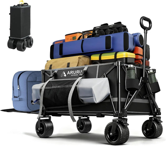 Extra Grote Opvouwbare Wagon – Bolderkar – Vouwwagen – Strandwagen – Tuinwagen – 150KG Draagvermogen – 300L Inhoud