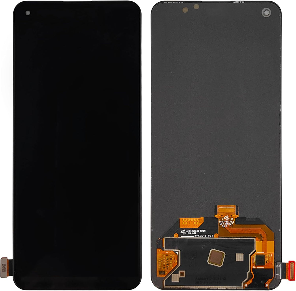 Gloednieuw 6,43 inch AMOLED-display compatibel met OnePlus Nord 2T CPH2399, CPH2401 (zwart zonder frame) (met vingerafdruk) lcd-display, touchscreen digitizer + gereedschapsset