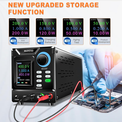 Laboratoriumvoeding – Hoogspanningslaboratoriumvoeding – DC Regelbare Voeding – Instelbare Laboratoriumvoeding – Omschakelbare Voeding – 0-400V 0-1A – 4-Cijferig LED-Kleurendisplay