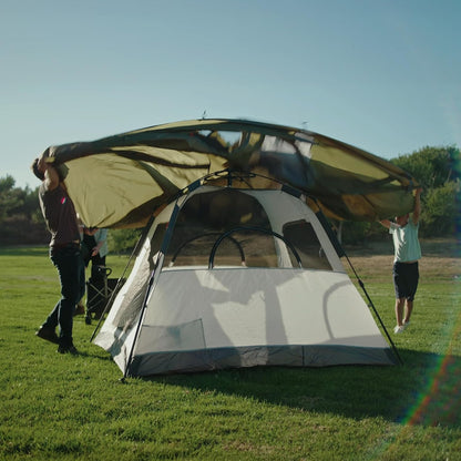 Night Cat Cabinetent met Vestibule: 4 personen duiken het Kamperen Tent Dubbele Lagen Gemakkelijke Snelle Waterdichte Installatie op