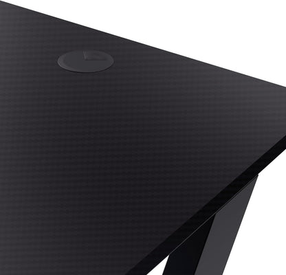Trust Gaming GXT 712 Dynamus Gaming Bureau 120 x 60 cm, Gaming Desk met Headsethaak en Bekerhouder, Metalen Frame, Gaten voor Kabelbeheer, Office Desk voor Kantoor Studie Streaming Werk, Zwart