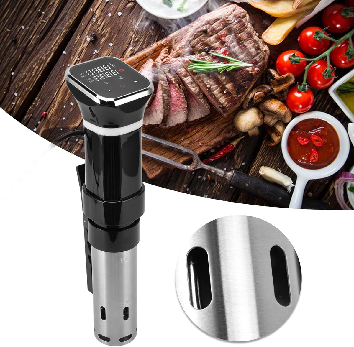 Sous Vide-machines, Handhaven Nauwkeurig De Temperatuur Van Het Onderdompelingscirculatiekooktoestel, Vergrendelen De Smaak En Het Vocht 1100W 20L