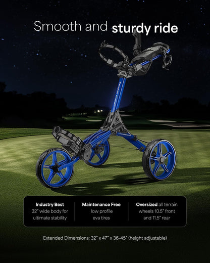 Caddytek CaddyLite Compacte semi-automatische opvouwbare en uitvouwbare golfduwwagen, blauw, één maat