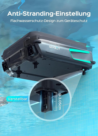 WYBOT F1 Solar Pool Skimmer, zwembadrobot met accu, ultrastil, app-bediening, voor alle zwembaden, zwart-groen (oplader niet inbegrepen, zie speciale aanbieding)