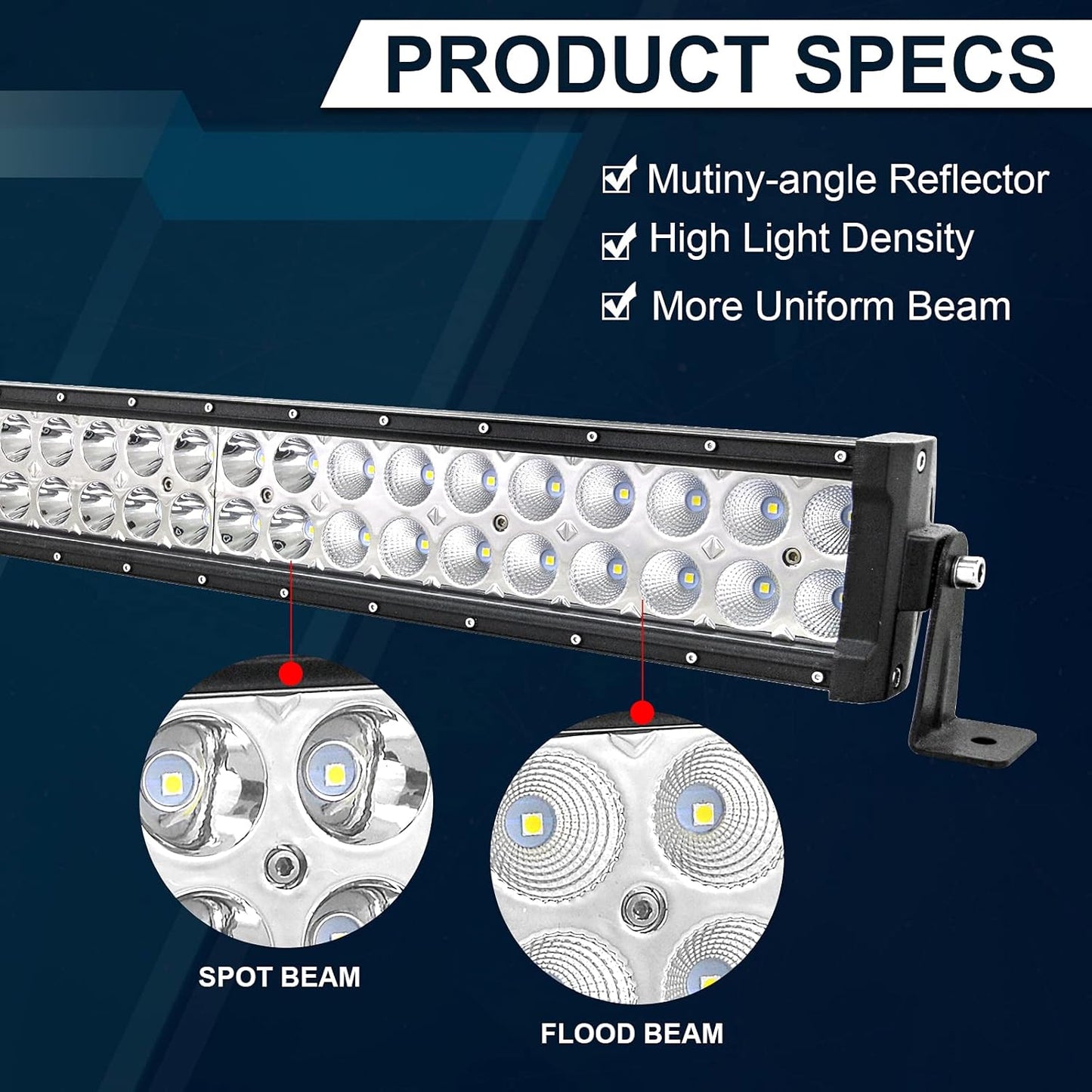 LED lichtbalk – Rijlicht – Verstraler – Werkverlichting – Offroad verlichting – 132 Cm / 52 Inch – 300W 16.800 Lumen – IP67 Waterdicht