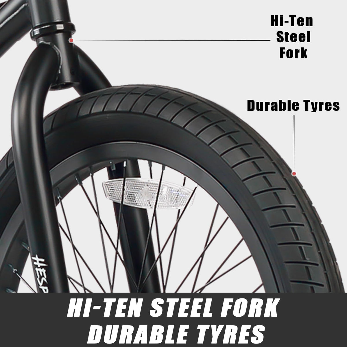 AVASTA Hesper 20 inch kinderfiets, Freestyle BMX, met 4 pegs, fietsen voor 6-14 jaar oude jongens en beginners, zwart