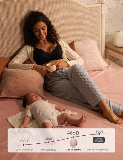 Momcozy Handsfree Draagbare Elektrische Borstkolf, Mobile Flow | M9 Verbeterd, App-Besturing met Aangepaste Modi en 15 Niveaus, Dubbel Afgesloten 24 mm (1, Rood)