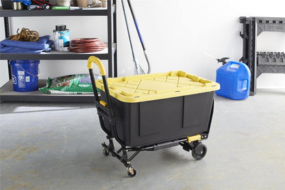 COSCO 12225YGB1E 2-in-1 opvouwbare steekwagen, 300 lbs, capaciteit, meerdere posities met uitschuifbare handgreep, geel