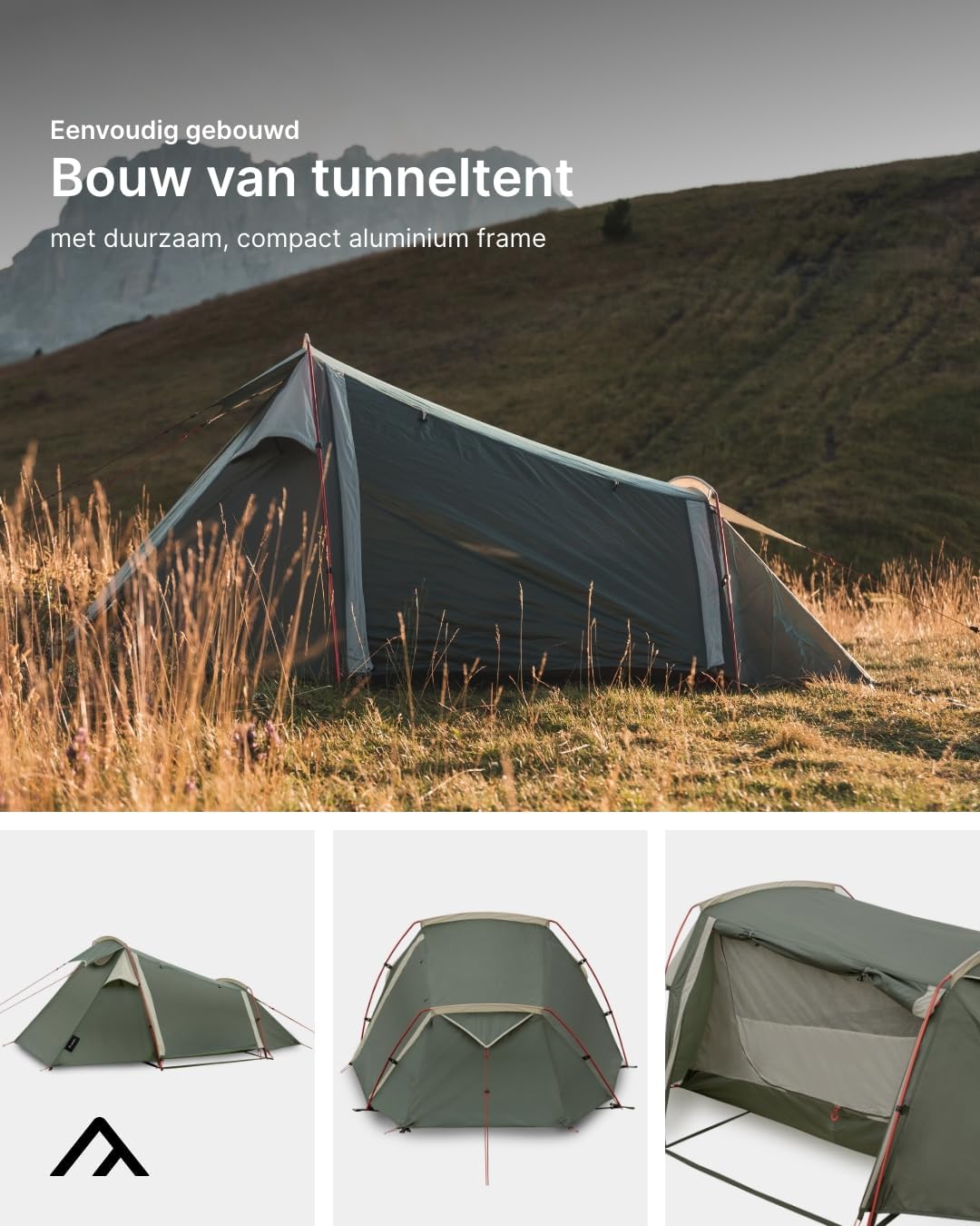 "Qeedo Light Spruce Trekking tent in 2 mate, ultralicht, tunneltent "