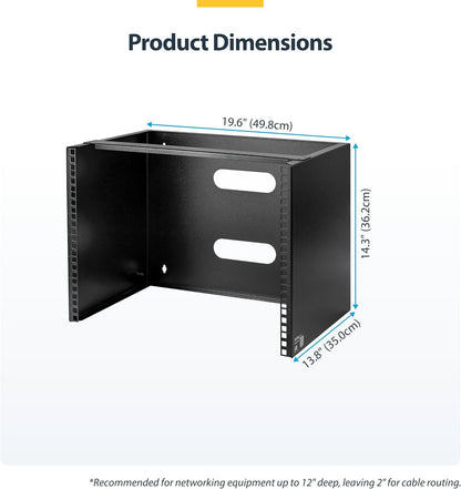 Wand monteerbaar rack voor apparatuur tot 13,75"/35 cm diep - wandkast - serverkast - massief staal - 8U