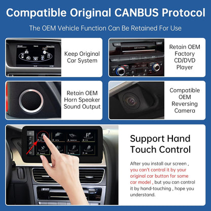 Road Top 12.3 Inch Car Radio Wireless CarPlay Touch Screen for Audi A4 A5 2009-2015 Year with 3GMMI, Car Radio Stereo Multimedia Screen, Support Wireless Android Auto, Navigation, Mirrorlink - QUORE