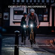 Fietslamp - Fietslicht - Krachtige Fietslamp Voorzijde - 350Lm - 100Lux - 208m Lichtsterkte - StVZO Goedgekeurd - met 3 Lichtstanden - LED - IPX6 Waterdichte - USB Oplaadbare Voorzijde  Licht - Kunststof - 18.4 x 7.9 x 6.2 cm - Zwart